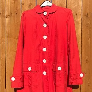BB Dakota Peter Pan Collar Long Red Coat